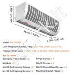 Durų oro užuolaida 90 cm, 2038 m³/h, 2 greičiai – tylus veikimas, energijos taupymas, apsauga nuo dulkių ir vabzdžių - Image 3