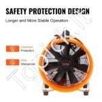 Pramoninis 900 W statybinis ventiliatorius su 10 m ortakiu – galingas oro srautas ir patikimas vėdinimas - Image 8