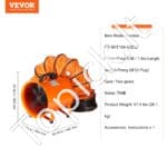 Pramoninis 900 W statybinis ventiliatorius su 5 m ortakiu – maksimalus oro srautas profesionaliam naudojimui - Image 3