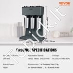 Profesionalus pieno kokteilių plaktuvas – 1125 W, 820 ml, 3 greičiai - Image 7