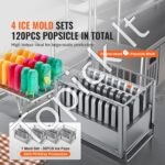 Komercinis ledų gaminimo aparatas - 4 formų rinkinys, 120 vnt., nerūdijančio plieno - Image 7