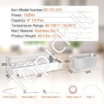 Maisto šildytuvas, 6 x (325 x 176 mm), stiklo apsauga. - Image 3