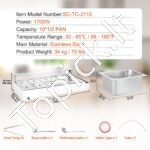 Maisto šildytuvas, 10 x (530 x 325 mm), stiklo apsauga, 1700 W. - Image 3