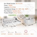 Maisto šildytuvas, 6 x (530 x 325 mm), stiklo apsauga. - Image 3