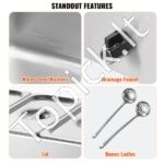 Maisto šildytuvas, 16,5 L, 3× (325 x 176 mm), sidabrinis. - Image 4