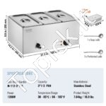Maisto šildytuvas, 16,5 L, 3× (325 x 176 mm), sidabrinis. - Image 3