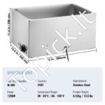 Maisto šildytuvas, 18L, 1200 W, 1× (530 x 325 mm), nerūdijančio plieno. - Image 3