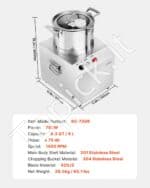 6 L Daržovių Smulkintuvas / Virtuvinis Maišytuvas - Profesionaliam Naudojimui - Image 7