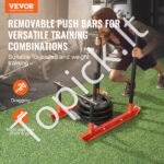 Svorio treniruočių rogės su rankena – traukimo ir stūmimo jėgos treniruoklis iš plieno, tinka 25 mm ir 50 mm svorio diskais - Image 8