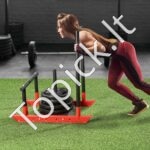 Svorio treniruočių rogės su rankena – traukimo ir stūmimo jėgos treniruoklis iš plieno, tinka 25 mm ir 50 mm svorio diskais - Image 2