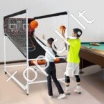 Elektroninis krepšinio žaidimas dviem – vidaus krepšinio stovas su 2 lankais, 5 kamuoliais, LED ekranu ir 8 režimais - Image 7