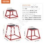 3 dalių raudonų plyometrinių šuolių dėžių rinkinys – 30,5 / 45,8 / 60,9 cm | Stabilios, neslystančios, treniruotėms namuose - Image 3