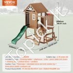 Didelis medinis vaikiškas žaidimų namelis – sodo namelis vaikams 232 x 310 x 269 cm - Image 6