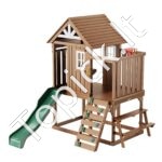 Didelis medinis vaikiškas žaidimų namelis – sodo namelis vaikams 232 x 310 x 269 cm - Image 8