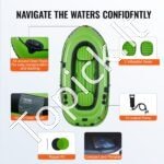 Pripučiamas 4 asmenų žvejybos laivas su aliuminio irklais, pompa ir meškerės laikikliu – 499 kg apkrova - Image 4