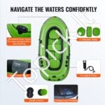 Pripučiamas 5 asmenų žvejybos laivas su aliuminio irklais, pompa ir meškerės laikikliu – 499 kg apkrova - Image 4