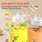 Stiklinis Gėrimų Dozatorius 5,5 L su Stovu 2 vnt - Image 3