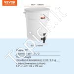 2 x 19 L Gėrimų Dozatoriai su Dangčiais ir Čiaupais - Image 6