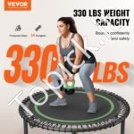 Mini fitneso trampolinas su rankena – 1027 mm, 150 kg talpa, sulankstomas dizainas - Image 8