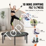 Mini fitneso trampolinas su rankena – 1027 mm, 150 kg talpa, sulankstomas dizainas - Image 4