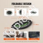 Mini fitneso trampolinas su rankena – 1027 mm, 150 kg talpa, sulankstomas dizainas - Image 4