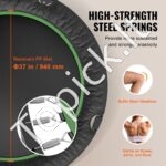 Mini fitneso trampolinas su rankena – 132 cm, 205 kg talpa, sulankstomas dizainas - Image 7