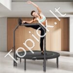 Mini fitneso trampolinas su rankena – 132 cm, 205 kg talpa, sulankstomas dizainas - Image 2