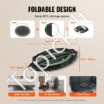 Mini fitneso trampolinas su rankena – 1027 mm, 150 kg talpa, sulankstomas dizainas - Image 5