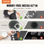 Mini fitneso trampolinas su rankena – 1027 mm, 150 kg talpa, sulankstomas dizainas - Image 3