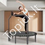 Mini fitneso trampolinas su rankena – 1027 mm, 150 kg talpa, sulankstomas dizainas - Image 2