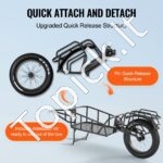 Lengvas dviračio vežimėlis su 32 kg talpa – kompaktiška priekaba su 50 cm ratais ir universalia jungtimi - Image 4