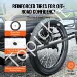 Stiprus dviračio krovinių vežimėlis 125 kg – sulankstoma sunkių krovinių priekaba su 50 cm ratais ir plieniniu rėmu - Image 3