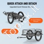 Stiprus dviračio krovinių vežimėlis 125 kg – sulankstoma sunkių krovinių priekaba su 50 cm ratais ir plieniniu rėmu - Image 4