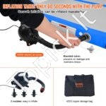 Pripučiamas gimnastikos kilimėlis su elektrine pompa – 300 x 101 x 10 cm (mėlynas) - Image 6