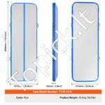 Pripučiamas gimnastikos kilimėlis su elektrine pompa – 300 x 101 x 10 cm (mėlynas) - Image 3