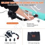 Pripučiamas gimnastikos kilimėlis – 498 x 101 x 10 cm | Su elektrine pompa, universalus, namams ir sporto studijoms - Image 6