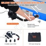 Pripučiamas gimnastikos kilimėlis su elektrine pompa – 398 x 101 x 10 cm (mėlynas) - Image 6