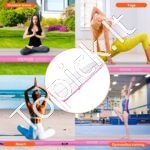 Pripučiamas gimnastikos kilimėlis su elektrine pompa – 498 x 101 x 10 cm (rožinis) - Image 4