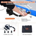 Pripučiamas gimnastikos kilimėlis su elektrine pompa – 498 x 101 x 10 cm (mėlynas) - Image 6