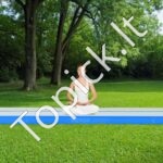 Pripučiamas gimnastikos kilimėlis su elektrine pompa – 498 x 101 x 10 cm (mėlynas) - Image 2