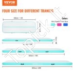 Pripučiamas gimnastikos kilimėlis – 498 x 101 x 10 cm | Su elektrine pompa, universalus, namams ir sporto studijoms - Image 8