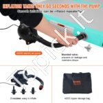 Pripučiamas gimnastikos kilimėlis – 498 x 101 x 10 cm | Su elektrine pompa, universalus, namams ir sporto studijoms - Image 6