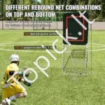 Sulankstomas lakroso atmušimo tinklas 90 x 240 cm – reguliuojamas kampas, tinkamas lakrosui, beisbolui, tinkliniui ir kitoms sporto šakoms - Image 7