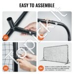 Didelis futbolo treniruočių rebounderis 3,66 m – profesionalus atmušimo tinklas vaikams ir jaunimui, reguliuojamas, juodas - Image 3