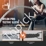9,1 m treniruočių virvė jėgos ir ištvermės lavinimui | Sportinė „Battle Rope“ 38 mm – intensyviems pratimams namuose ar lauke - Image 6