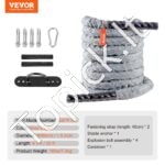 9,1 m treniruočių virvė jėgos ir ištvermės lavinimui | Sportinė „Battle Rope“ 38 mm – intensyviems pratimams namuose ar lauke - Image 3
