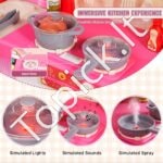 3-in-1 Vaikiška Rožinė Žaislinė Virtuvėlė su 74 Priedais | Kūrybinis Virtuvės, Kriauklės ir Parduotuvėlės Žaidimų Centras Mergaitėms ir Berniukams - Image 4