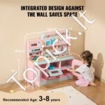 Vaikiška Rožinė Žaislinė Virtuvėlė su 24 Priedais | Spalvinga Virtuvė Mergaitėms ir Berniukams – Su Funkcinėmis Detalėmis ir Priedais - Image 2