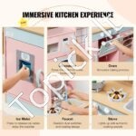 Vaikiška Rožinė Žaislinė Virtuvėlė su 24 Priedais | Spalvinga Virtuvė Mergaitėms ir Berniukams – Su Funkcinėmis Detalėmis ir Priedais - Image 4