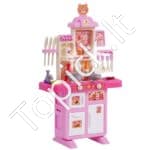 Vaikiška Rožinė Žaislinė Virtuvėlė su 48 Priedais | Interaktyvi Virtuvė Mažiesiems Virėjams su Šviesomis ir Garsu - Image 10